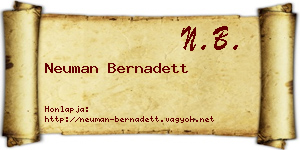 Neuman Bernadett névjegykártya
